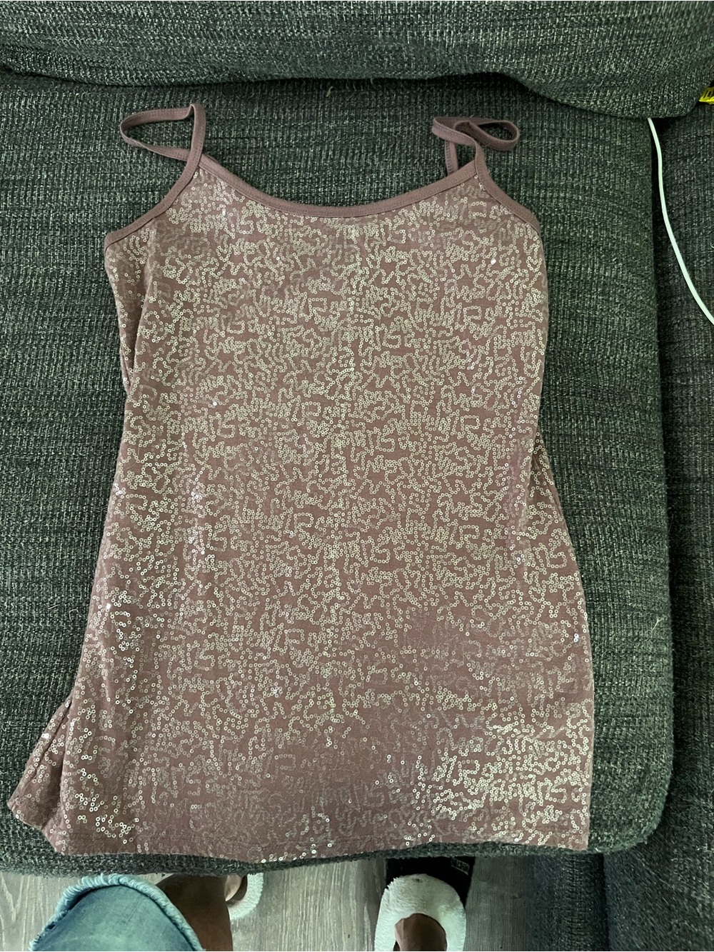 BKE Dusty Rose Sequin Camisole